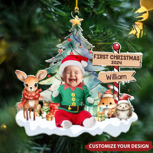 Custom Photo Under The Mistletoe - Family Personalized Ornament