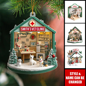 Veterinarian Clinic Christmas Decoration - Personalized Acrylic Ornament