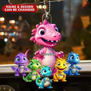 Personalized Dinosaur Family Acrylic Ornament