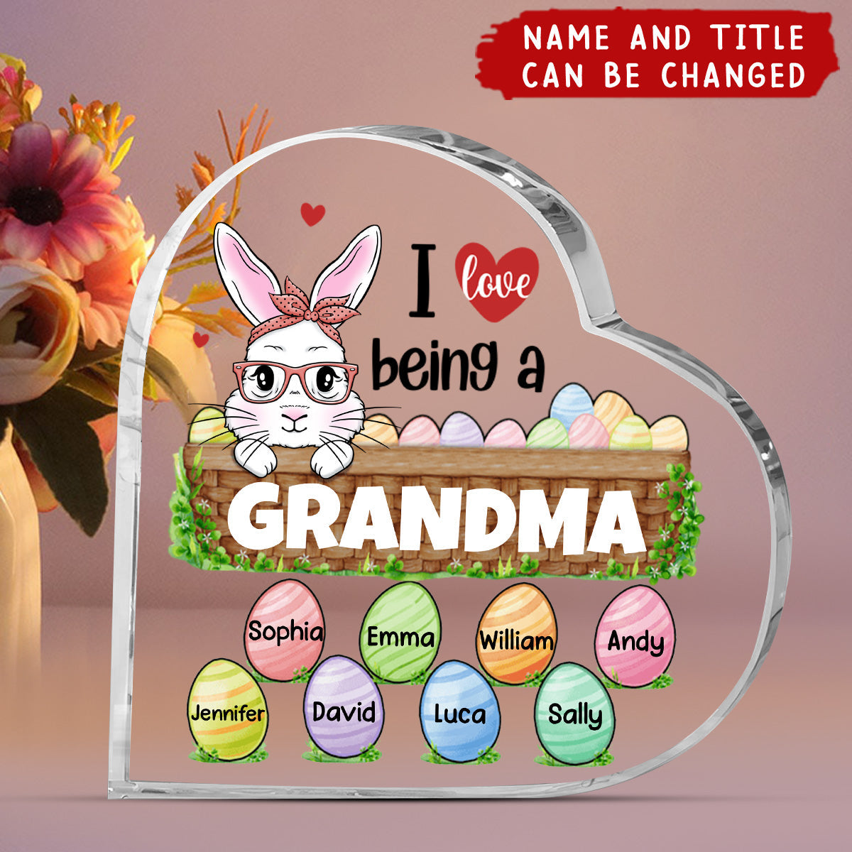 Love Being Called Grandma - Family Personalized Custom Heart Shaped Acrylic Plaque - Gift For Grandma