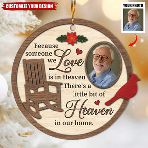 Cardinal Because Some One We Love Personalized 2-Layer Wooden Ornament