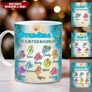 Grandma's Life Is Better In Flipflops Personalized Mug