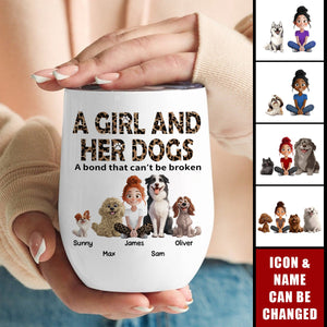 Unbreakable Bond With My Dogs - Personalized Wine Tumbler