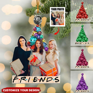 Merry Christmas With Besties Custom Photo Ornament, Gifts For Friends