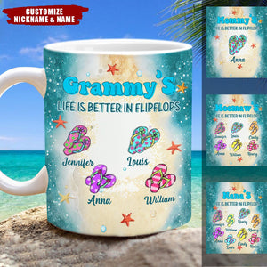 Grandma's Life Is Better In Flipflops Personalized Mug