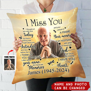 Personalized Memorial I Miss You Pillow