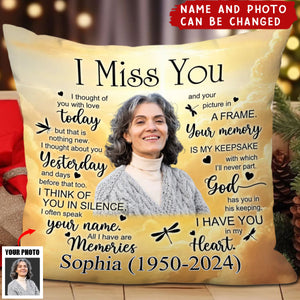 Personalized Memorial I Miss You Pillow