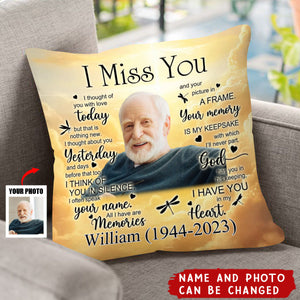 Personalized Memorial I Miss You Pillow