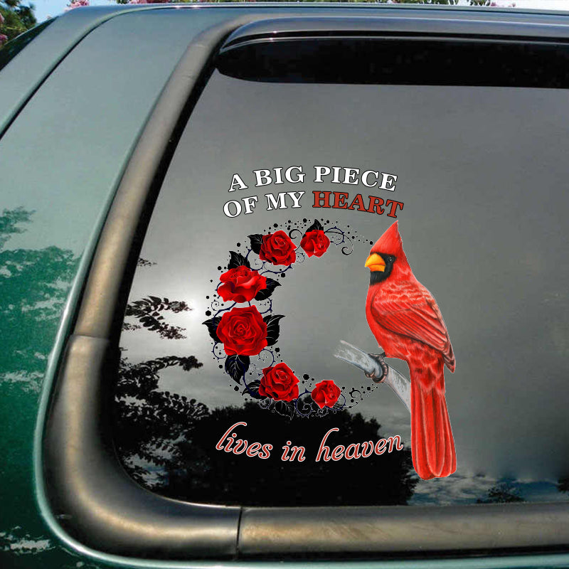 Cardinal A Big Piece of My Heart Decal