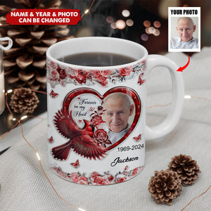 In Loving Memory Forever In My Heart Cardinal Bird Personalized Mug