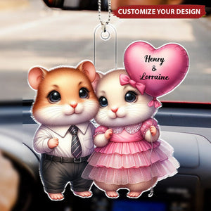 Lovely Animals Couple - Personalized Acrylic Car Ornament