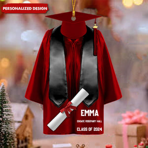 Graduation Gown, Personalized Acrylic Ornament For Senior Graduate