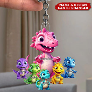 Personalized Dinosaur Family Acrylic Keychain