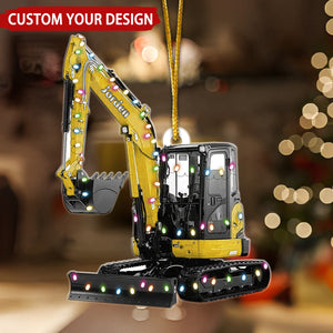 Excavator Heavy Equipment Personalized Ornament, Gift For Excavator Car Lovers