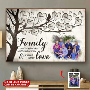 Family A Little Bit Of Crazy - Personalized Canvas - Gift For Family