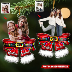 Besties Forever Custom Photo Christmas Ornament, Gifts For Friends