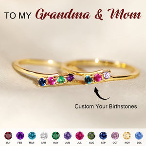 For Mother/Nana - Golden Route Birthstone Custom Ring