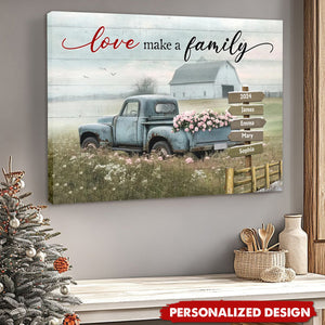 Personalized Christmas Gifts Custom Family Name Vintage Truck And Farm House Poster