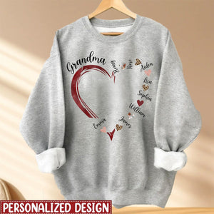 Grandma and Grandkids Hearts, Custom Grandma Shirt, Personalized Mother's Day Shirt