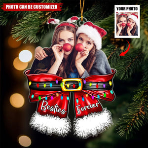 Besties Forever Custom Photo Christmas Ornament, Gifts For Friends