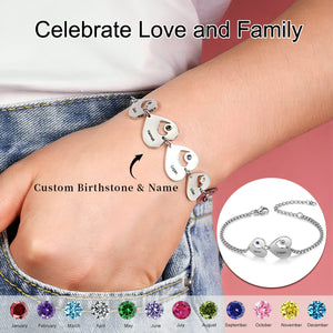 Celebrate Love and Family Personalized Birthstone Heart Bracelet