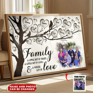 Family A Little Bit Of Crazy - Personalized Canvas - Gift For Family