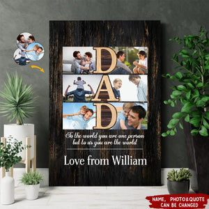 Personalized Dad Collage Gifts, Father’s Day Canvas, Custom Picture Gift For Dad, Best Daughter Son To Father Gifts