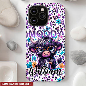 Moody Cow - Enter Name Personalized Phone Case