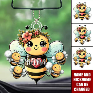 Fills Lives With Sweetness – Personalized Bees Car Ornament, Gift For Mom, Grandma, Family Members