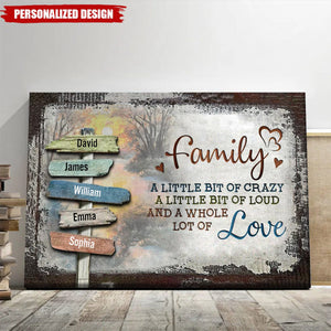 Personalized Family Crazy Loud Love Vintage Sunset Poster