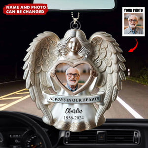 Angel Among Us Upload Photo Memorial Acrylic Ornament, Personalized 3D Effect Memorial Ornament