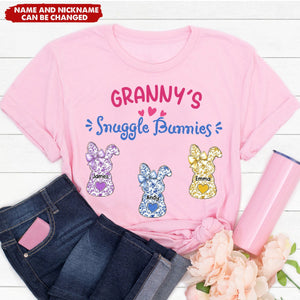 Personalized Grandmas Snuggle Bunnies Ribbon Shirt