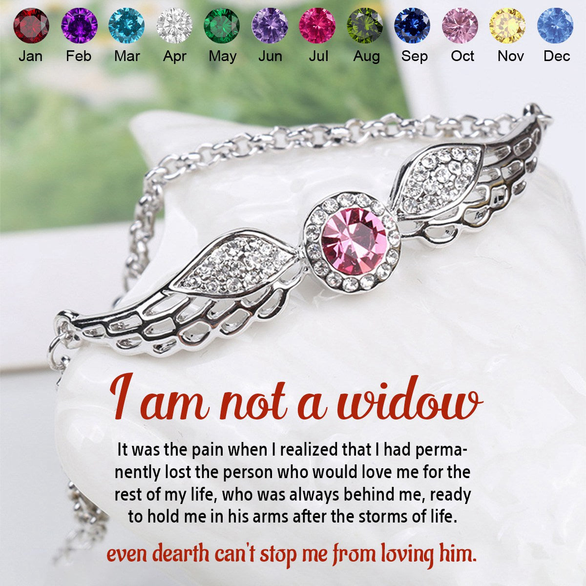 For Memorial - Even Death Can't Stop Me From Loving Him Custom Birthstone Bracelet