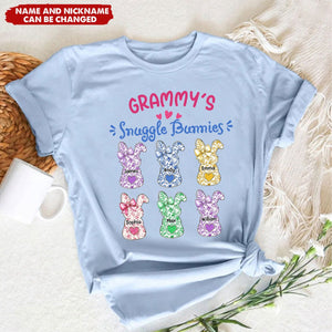 Personalized Grandmas Snuggle Bunnies Ribbon Shirt