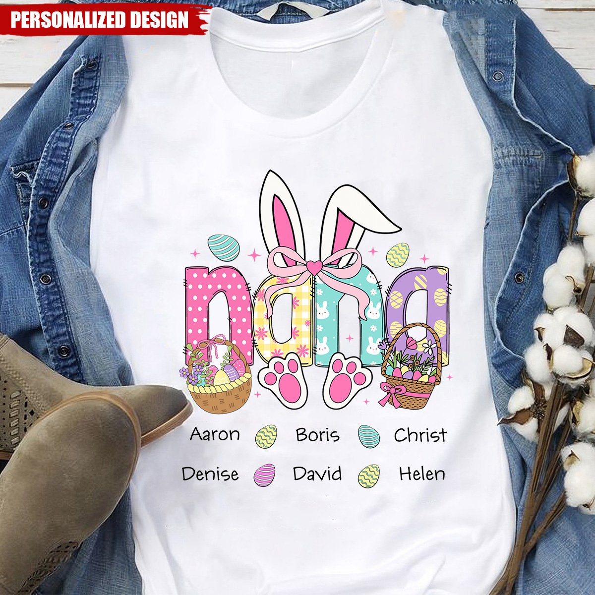 Easter Bunny - Personalized Grandma T-shirt