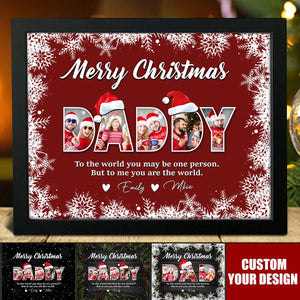 Custom Photo Merry Christmas For Dad Family Picture Frame