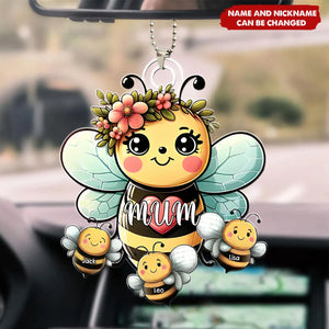 Fills Lives With Sweetness – Personalized Bees Car Ornament, Gift For Mom, Grandma, Family Members