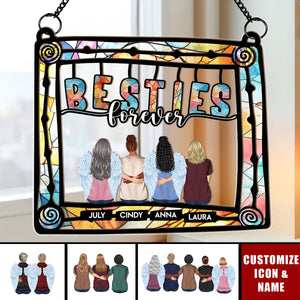 Besties Being Together - Personalized Window Hanging Suncatcher Ornament