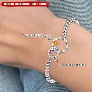 Mothers & Daughters Custom Birthstone Interlocking Beaded Bracelet