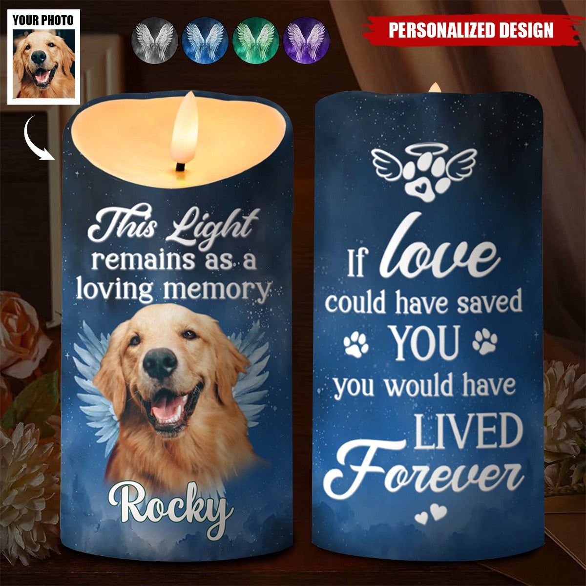 Forever Our Faithful Companion - Memorial Personalized LED Candle - Gift For Pet Lovers