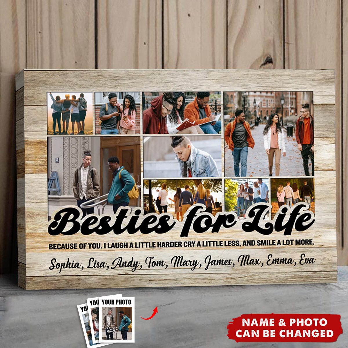 Bestie For Life Personalized Photo Poster - Gift For Best Friend, Bff Gifts