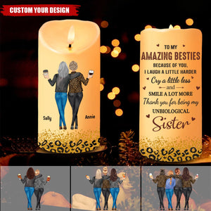 Cheers To Holiday Memories With My Besties Personalized LED Candle