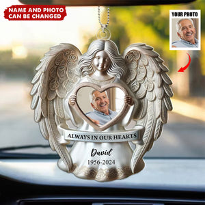 Angel Among Us Upload Photo Memorial Acrylic Ornament, Personalized 3D Effect Memorial Ornament