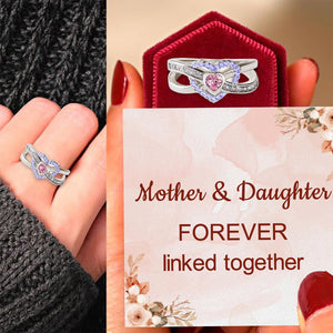 Mother & Daughter Forever Linked Together Custom Infinite Love Ring