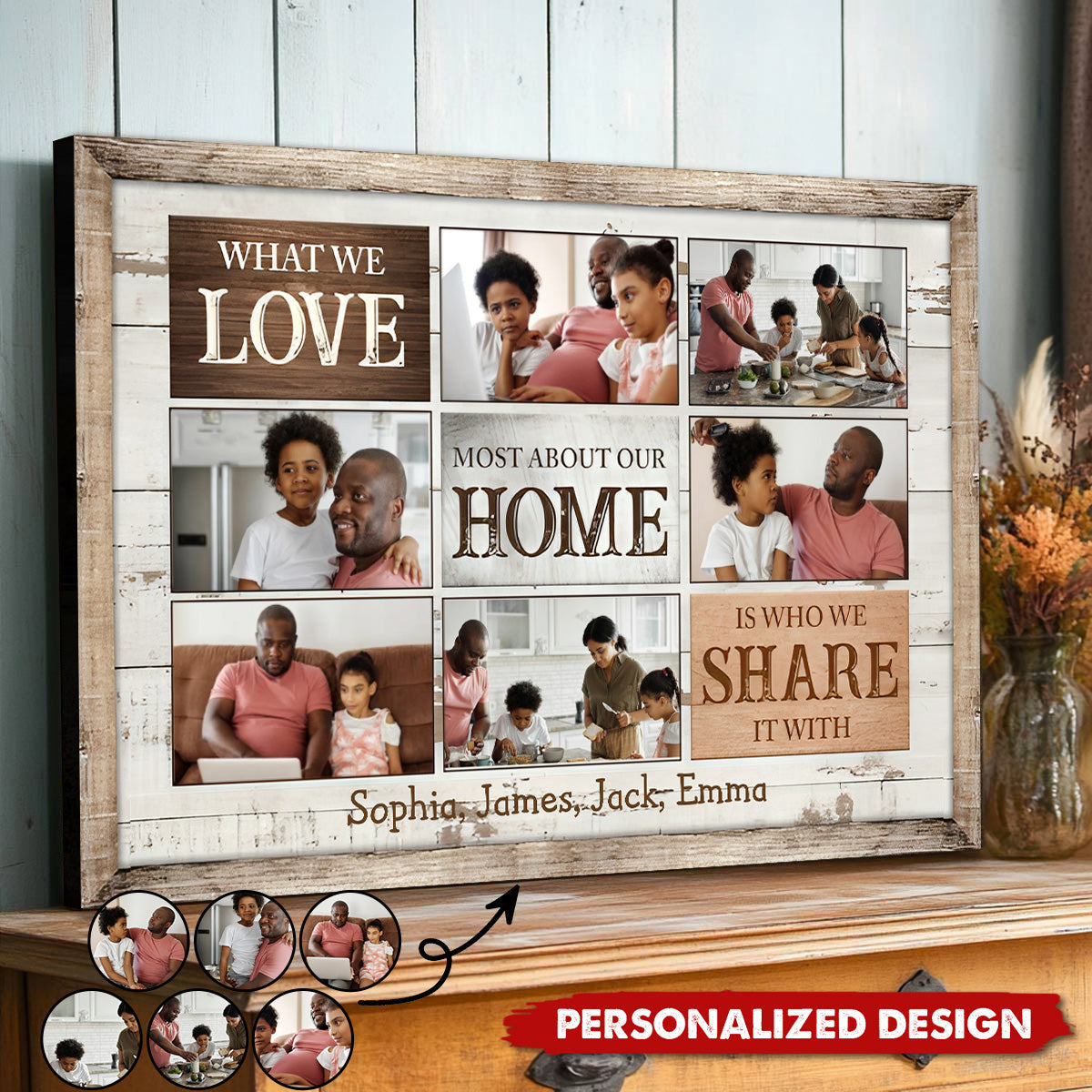 Most About Our Home - Personalized Canvas - Gift For Family Dad Mom Sister Brother Couple Husband Wife Kid