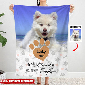 Custom Photo Memorial Pet When You Miss Me, Hug This Blanket -Personalized Sympathy Gift for Pet Lovers