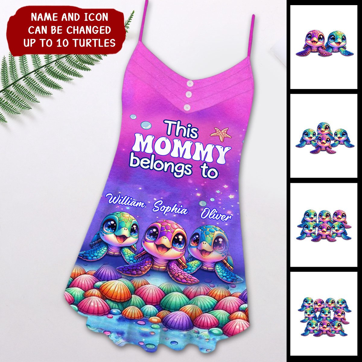 This Grandma belongs to Colorful Turtle Personalized Summer Dress