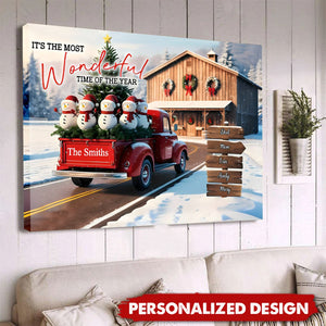 Rustic Christmas Family - Personalized Family Poster