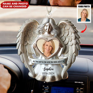 Angel Among Us Upload Photo Memorial Acrylic Ornament, Personalized 3D Effect Memorial Ornament