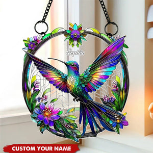 Stunning Humming Bird - Personalized Hummingbird Window Hanging Suncatcher Ornament